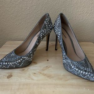 Gianni Bini Metallic Studded Pointed Toe Heels
